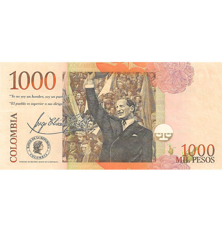 Colombia 1,000 Pesos Pick 450d (Large Format) 07-05-2002