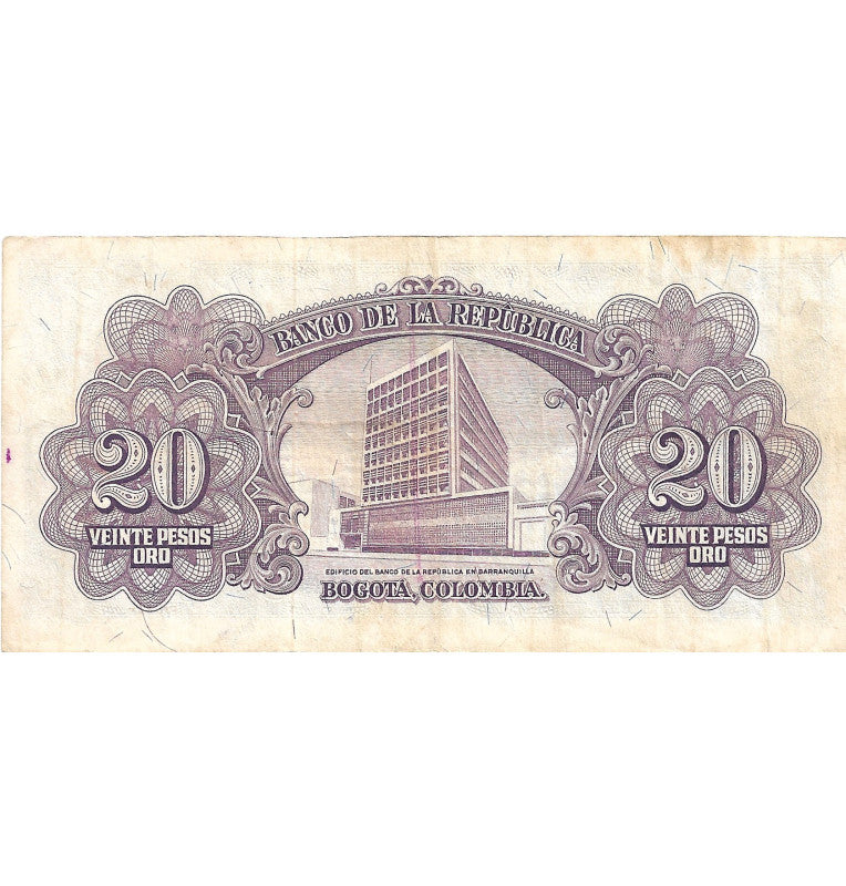 Colombia 20 Pesos Gold 01-01-1953 First date. NOT UNC