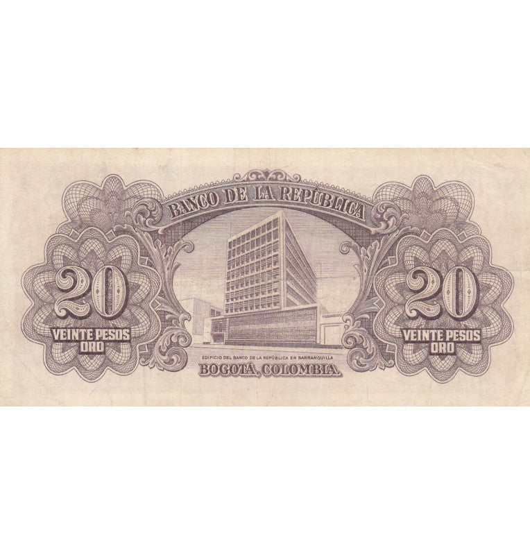 Colombia 20 Pesos Oro 1961. NO UNC