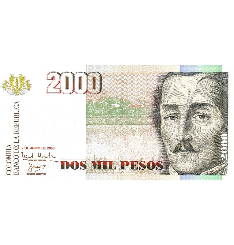 Colombia 2000 Pesos 02-Junio-2003 Pick 445