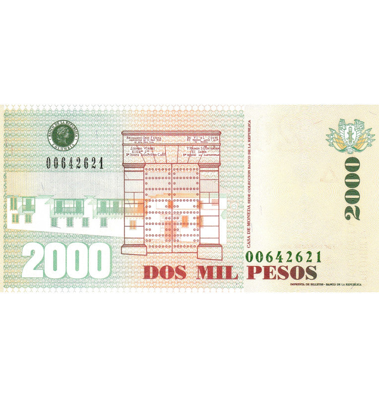 Colombia 2.000 Pesos 2005 Pick 451 (Formato Pequeño)