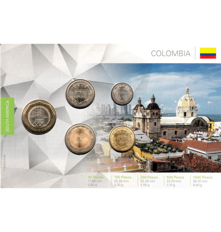 Colombia 50, 100, 200, 500, 1000 Pesos 2018-2021-2022