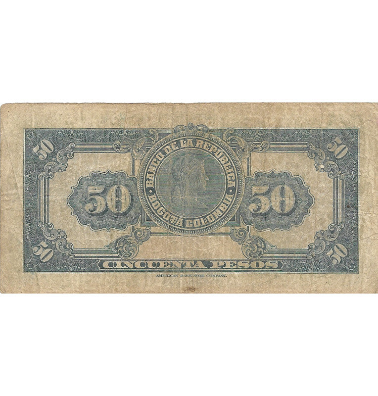 Colombia 50 Pesos Oro 1953. NO UNC
