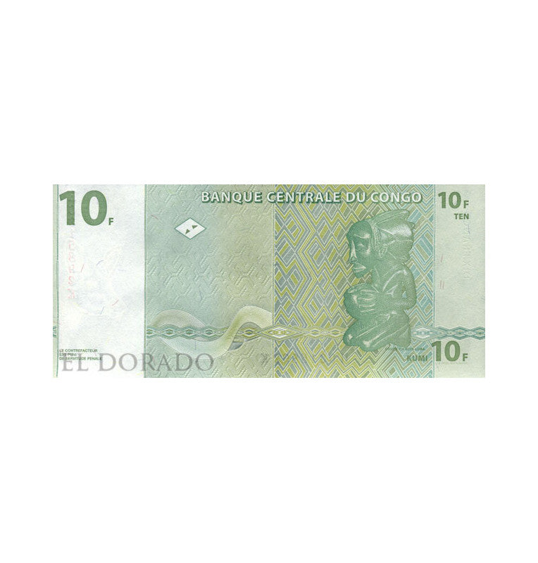 Congo 10 Francs 1997 Pick 87B