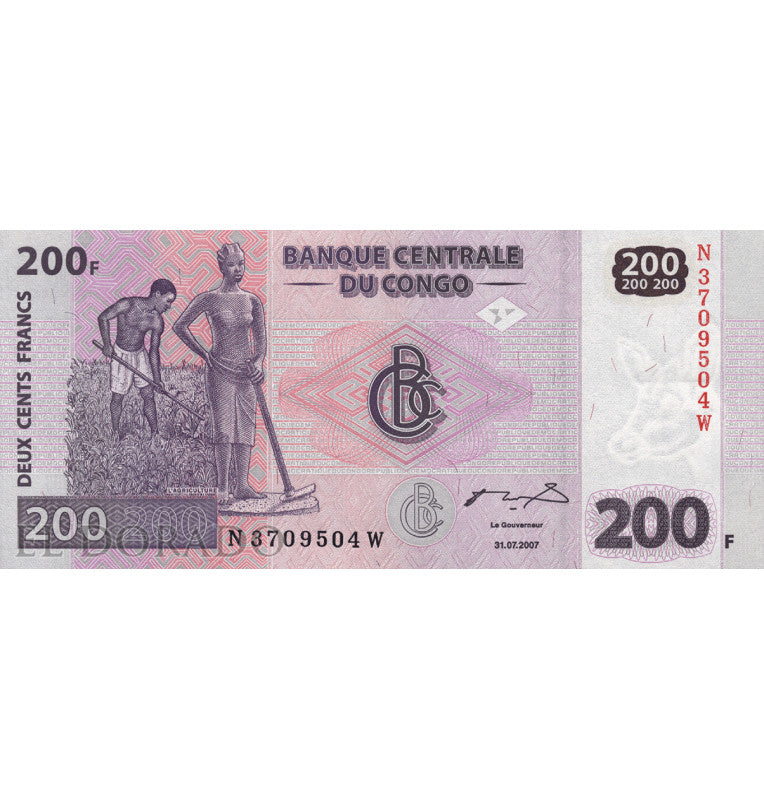 Congo 200 Francs 2007 Pick 99a