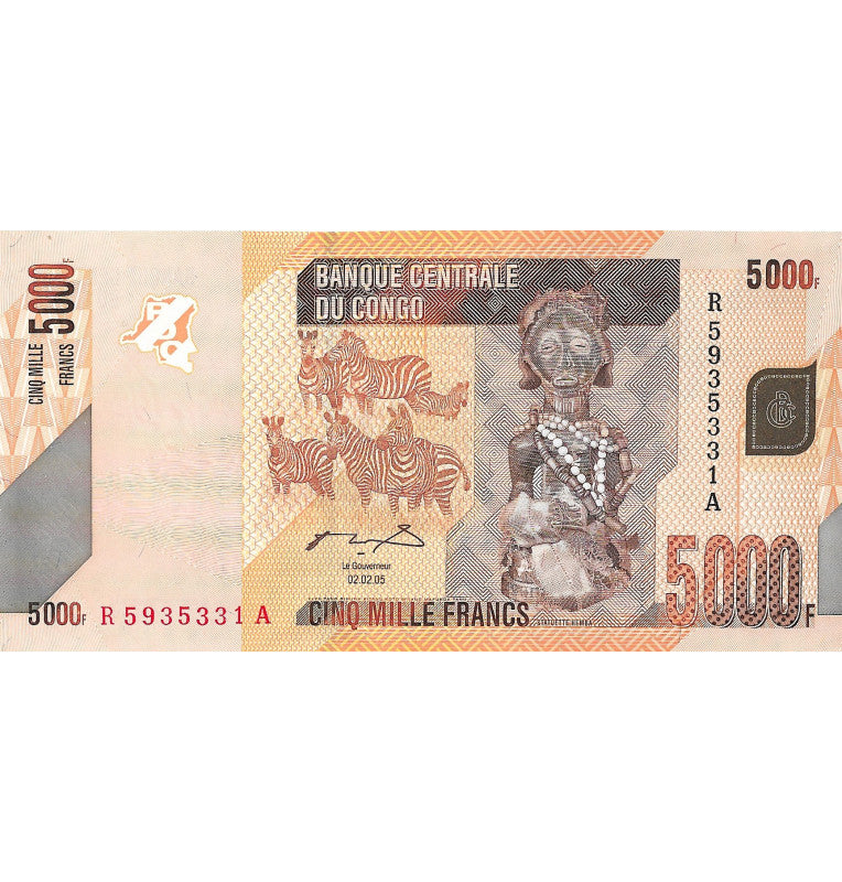 Congo 5,000 Francs 2005 Pick 102a