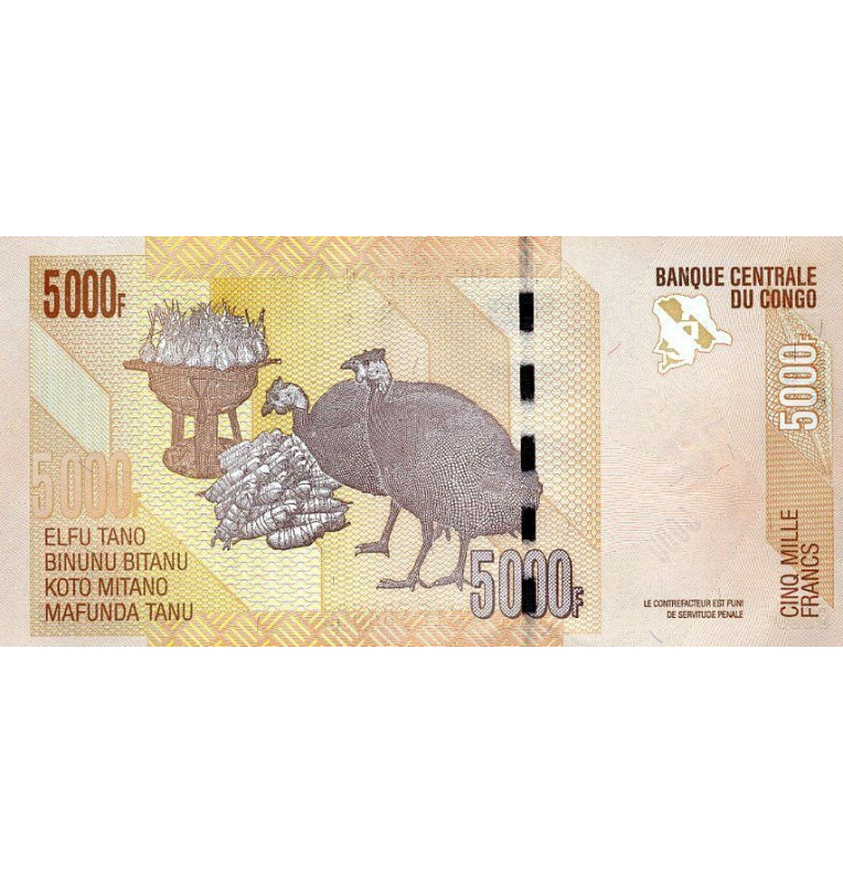 Congo 5,000 Francs 2005 Pick 102a