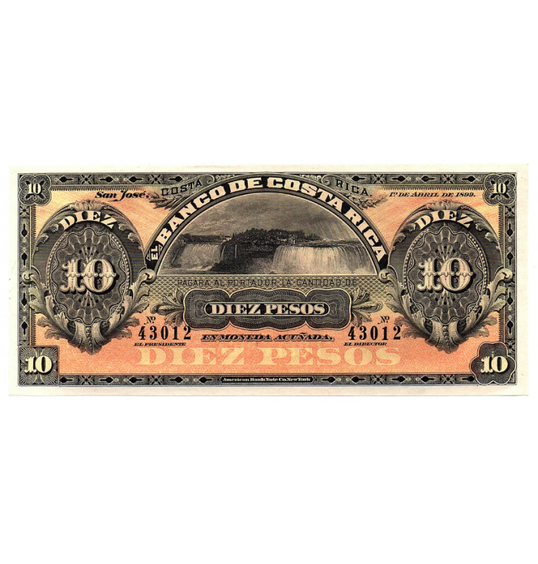 Costa Rica 10 Pesos Pick S164r. NO UNC
