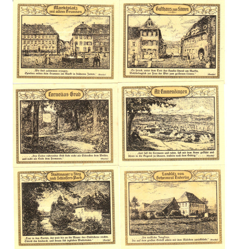 Emmendingen Set 6 Notgelds 1921