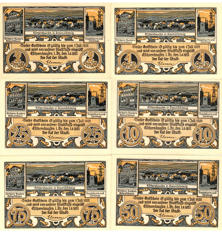 Eschershaufen Set 6 Notgelds 1921