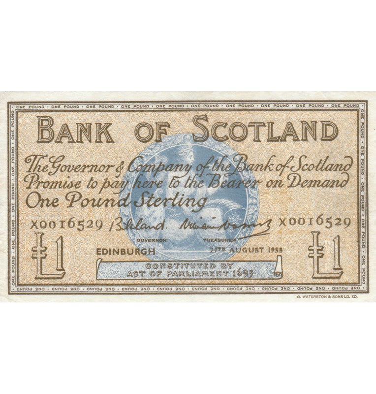 Scotland 1 Pound 1958 Pick 100 NO UNC