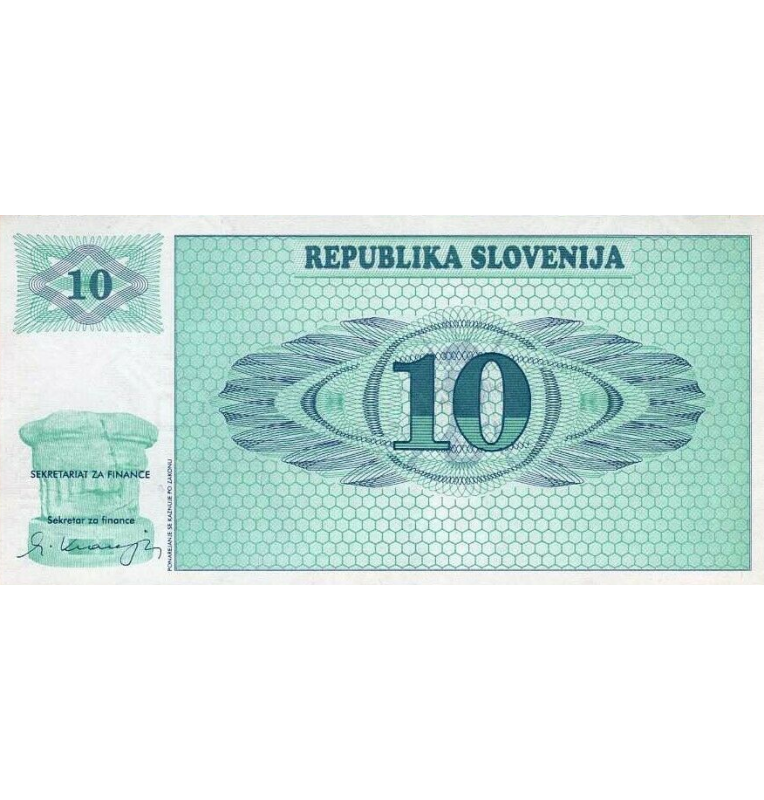 Slovenia 10 Tolarjev 1990 ND Pick 4a