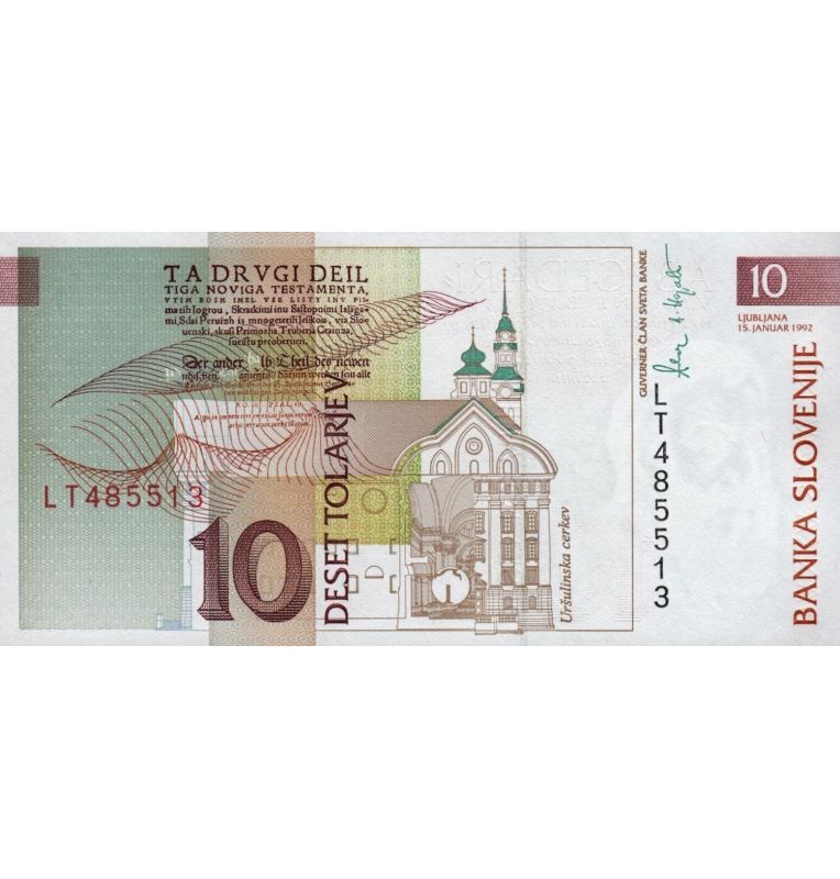 Slovenia 10 Tolarjev 1992 Pick 11a
