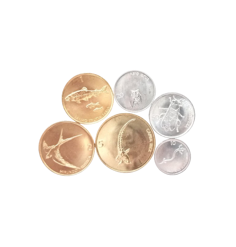 Slovenia set of 6 coins 1992-1996