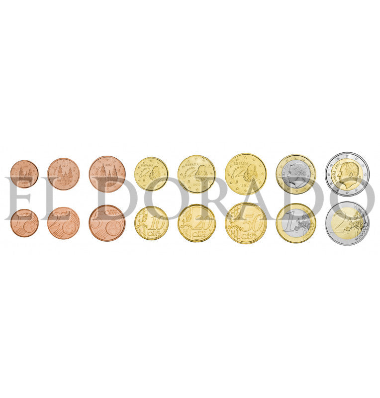 Spain 1, 2, 5, 10, 20, 50 Cents, 1, 2 Euros 2015-2020 KM 1144, 1145, 1146, 1147, 1148, 1149, 1327, 1328
