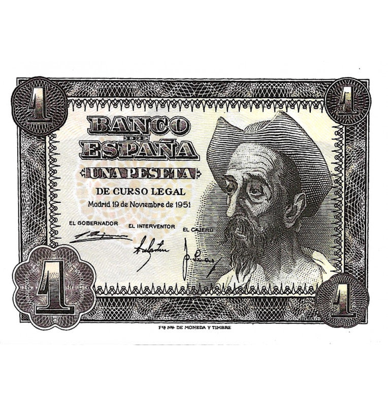 Spain 1 Peseta 1951 Pick 139 NO UNC