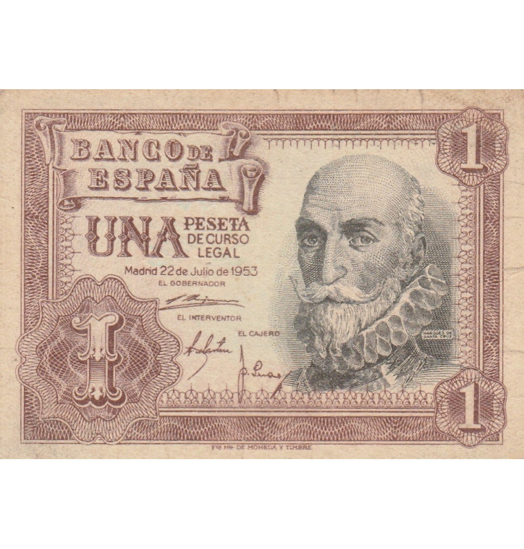 Spain 1 Peseta 1953 Pick 144 NO UNC