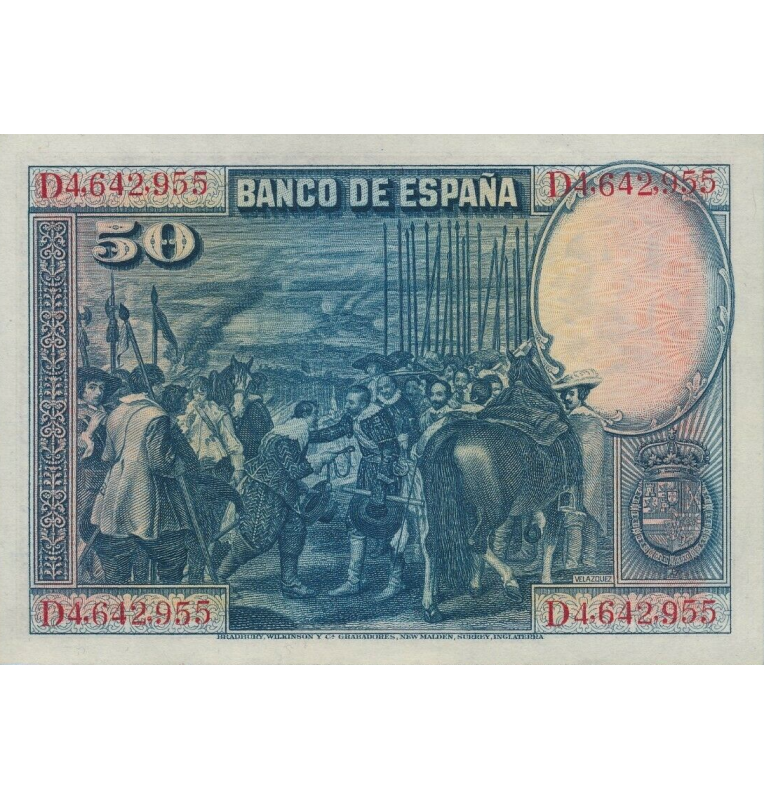 Spain 50 Pesetas 1928 Pick 75 (NOT UNC)