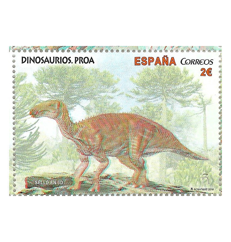 Spain Post Office, Dinosaur Proa, 3D stamp