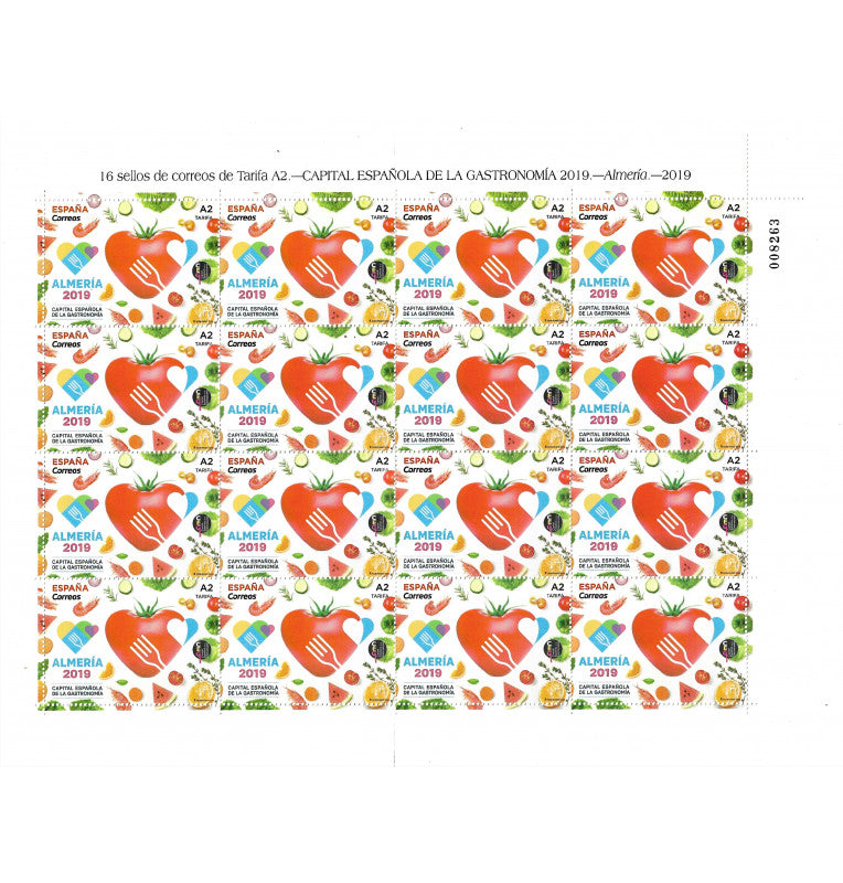 Spain Post Office. 2019 Almería Stamp. Spanish Capital of Gastronomy