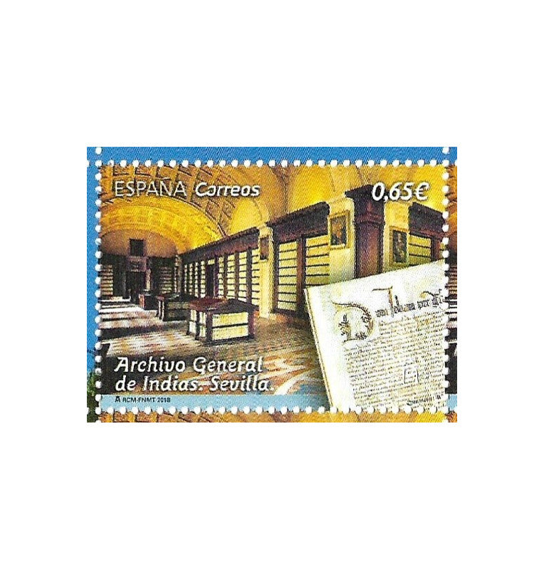 Spain Post Office. Stamp, General Archive of the Indies. Seville