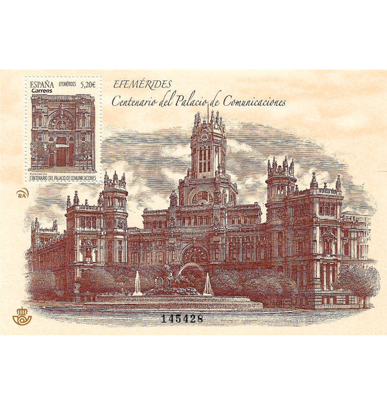 Spain Post Office, Stamp Anniversary, Centenary of the Communications Palace