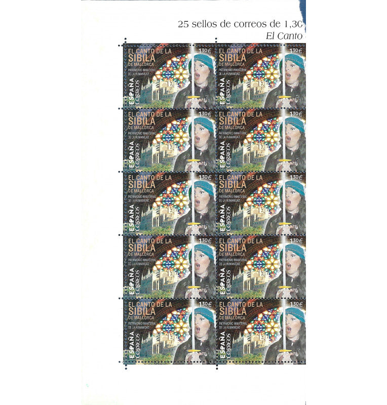 España Correos. Estampilla El canto de la Sibila de Mallorca