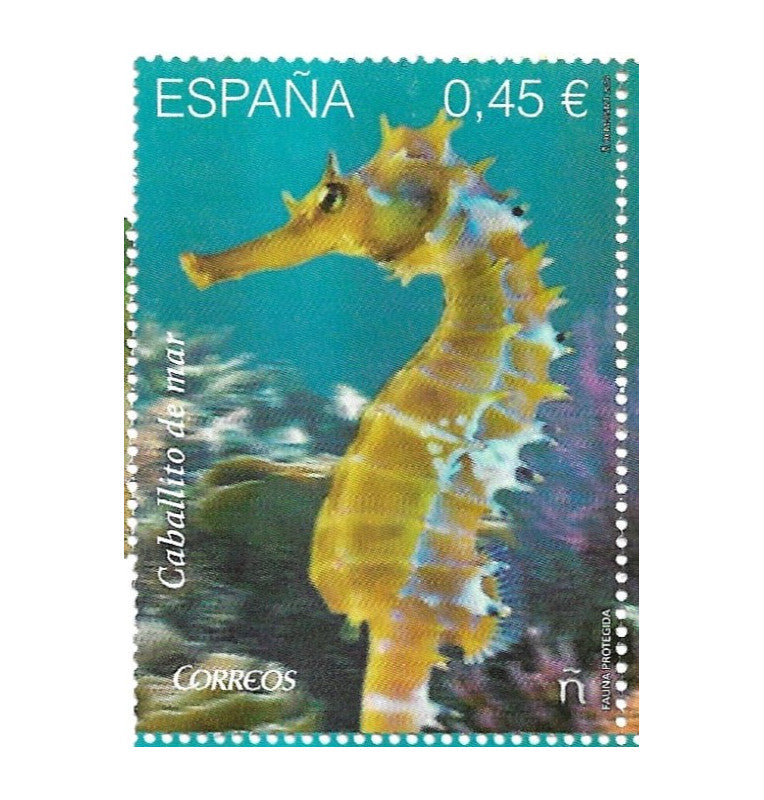 Spain Post Office. Protected Fauna Stamp. Seahorse