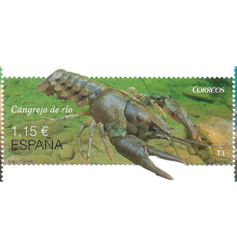 Spain Post Office. Protected Fauna Stamp. Crayfish