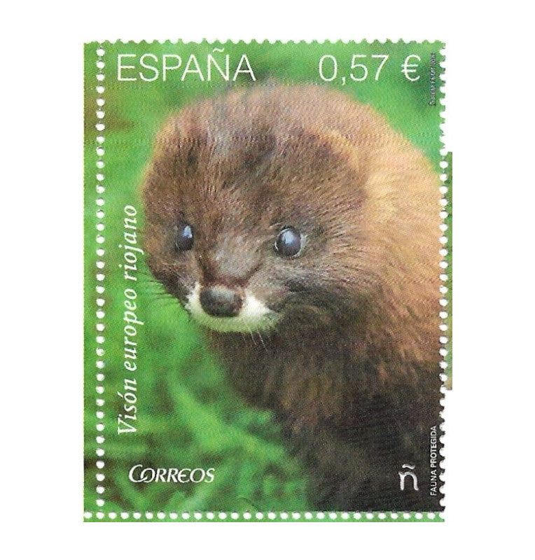 Spain Post Office. Protected Wildlife Stamp. Riojan European Mink