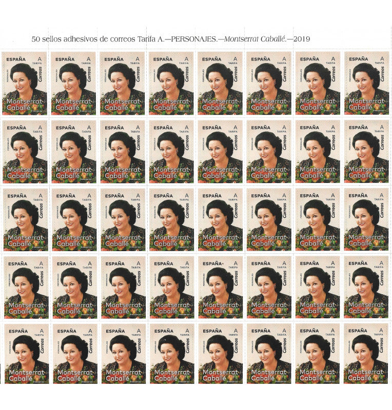 Spain Post Office. Stamp Characters. Montserrat Caballé