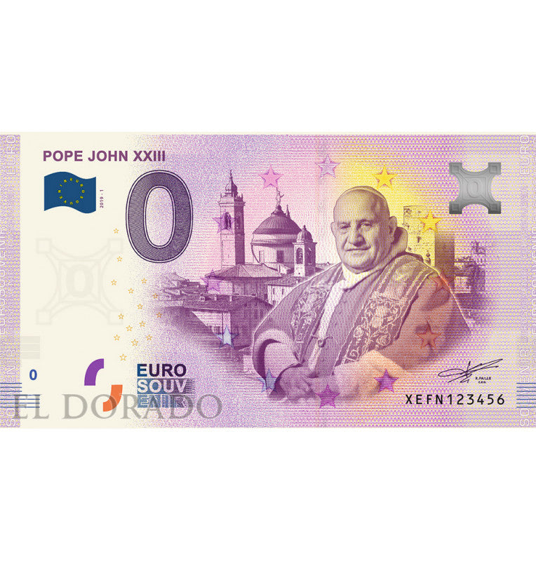 Estado de la Ciudad del Vaticano 0 Euro Souvenir Note 2019 Papa John XXIII