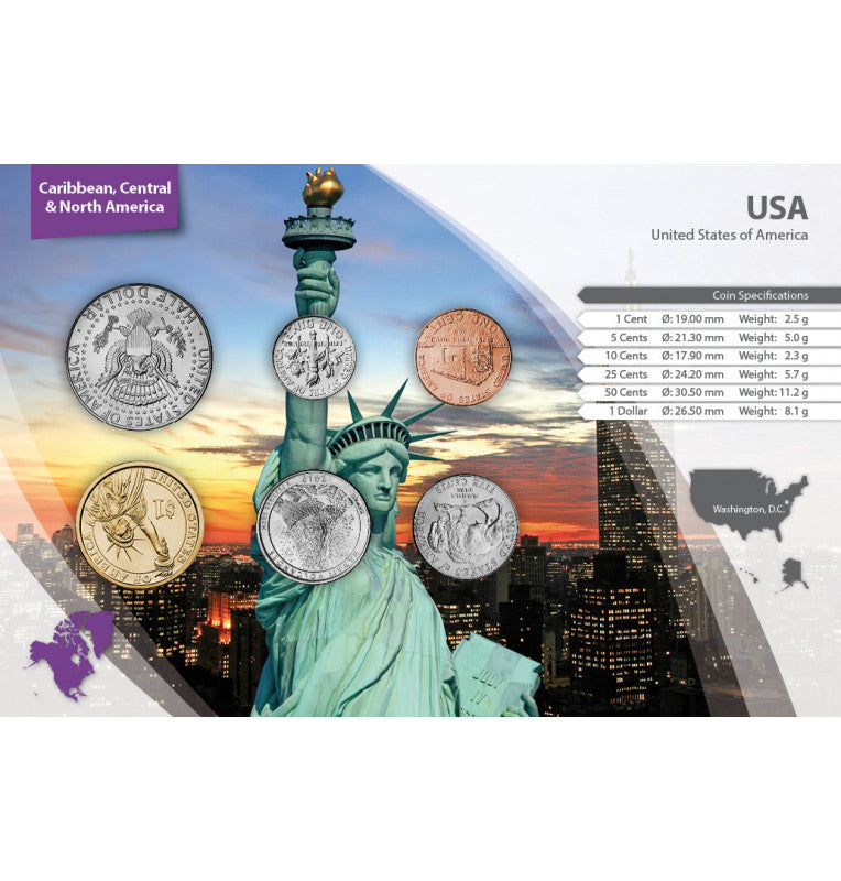 United States of America 1, 5 cents, 1/10, 1/4, 1/2, 1 dollar 1981-2019 KM 468, 381, 195a, New, 202b, 401