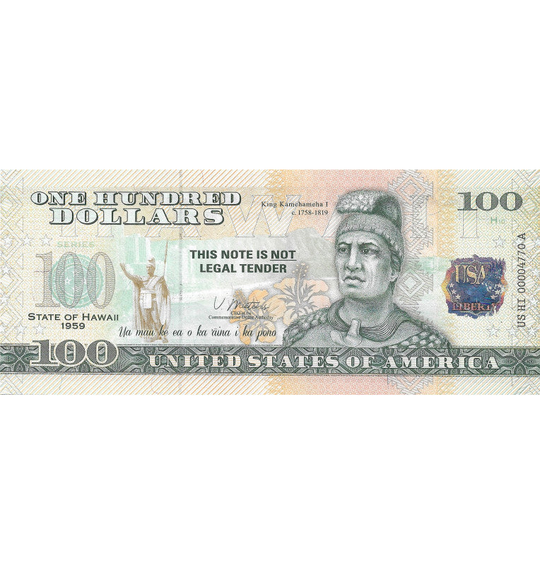 Estados Unidos de América 100 Dolares Estado de Hawaii