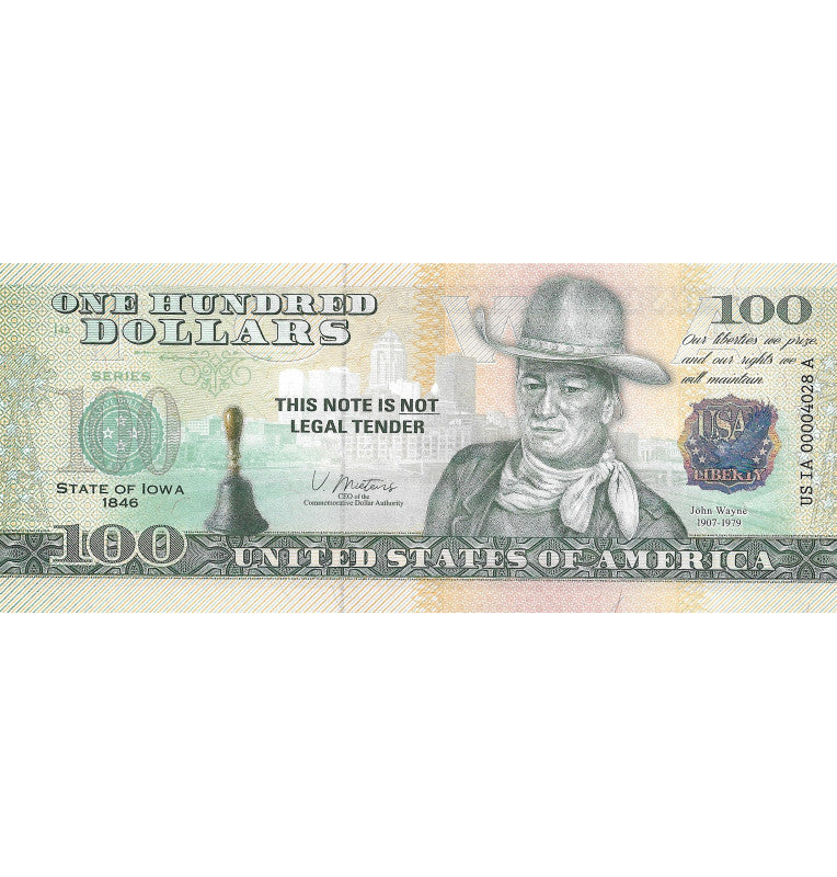 Estados Unidos de América 100 Dolares Estado de Iowa