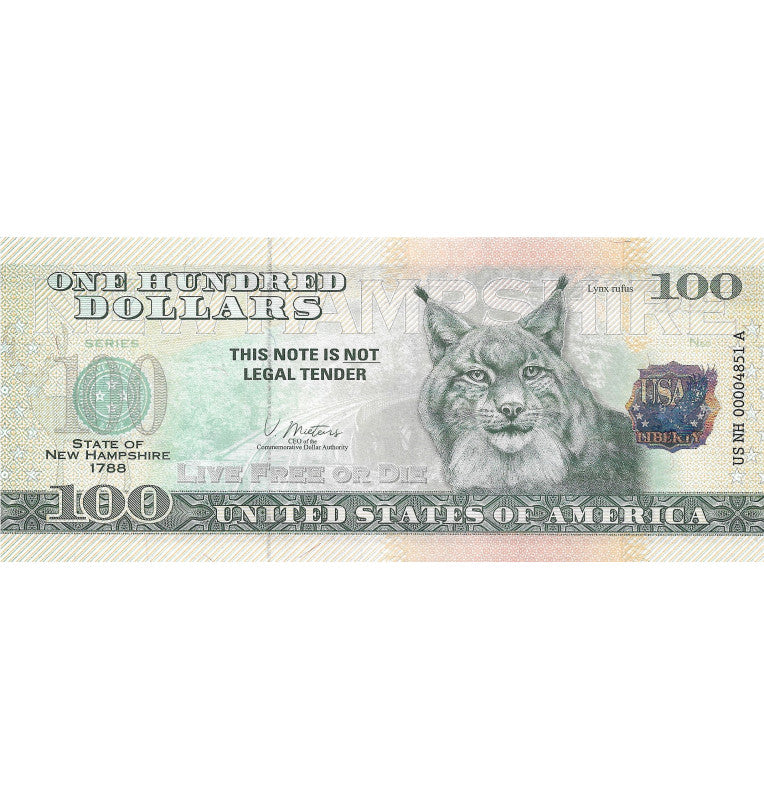 Estados Unidos de América 100 Dolares Estado de New Hampshire