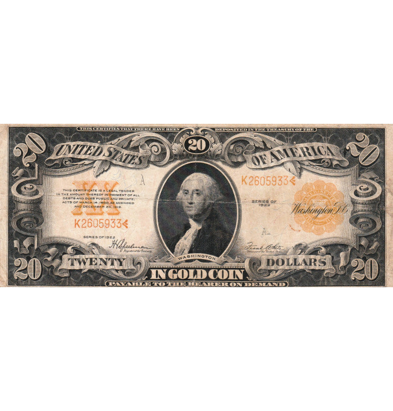 United States of America 20 Dollars 1922 NO UNC
