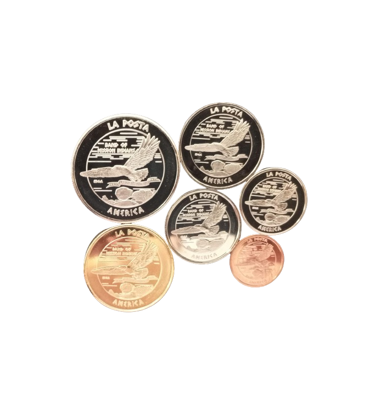 United States of America Coin Set 1, 5 Cents, 1/10, 1/4, 1/2, 1 Dollar La Posta 2013