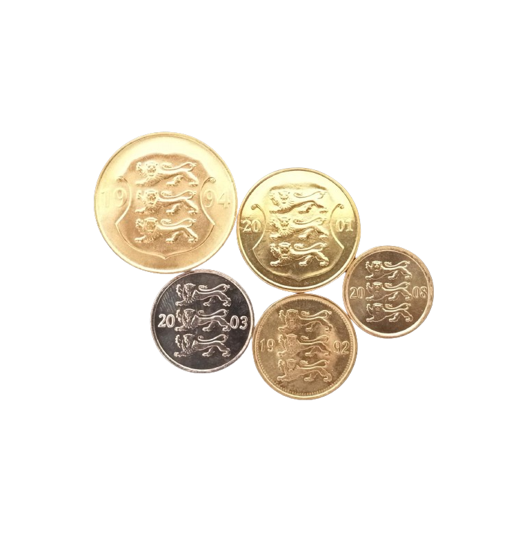 Estonia set of 5 coins 1992-2008