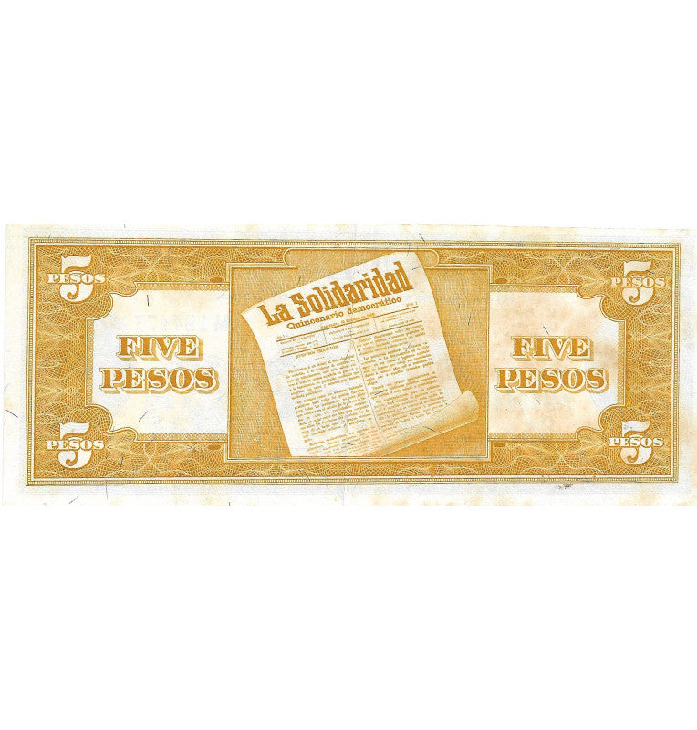 Philippines 5 Pesos 1949 Pick 135f Contains stains