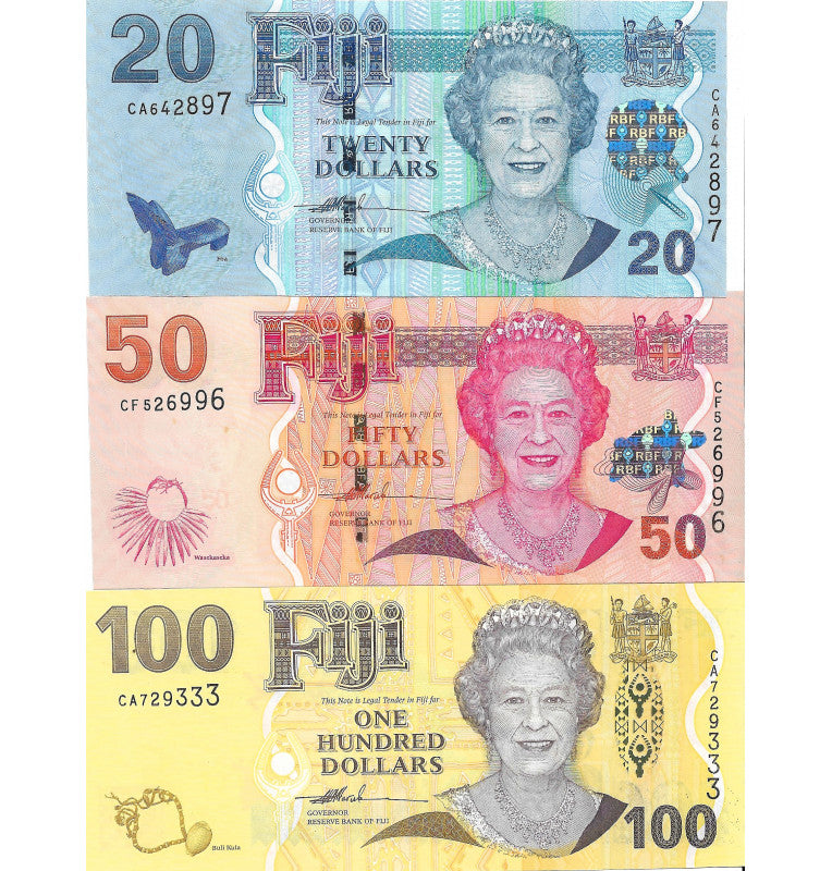 Fiyi set de 6 billetes 2,5,10,20,50,100 Dólares