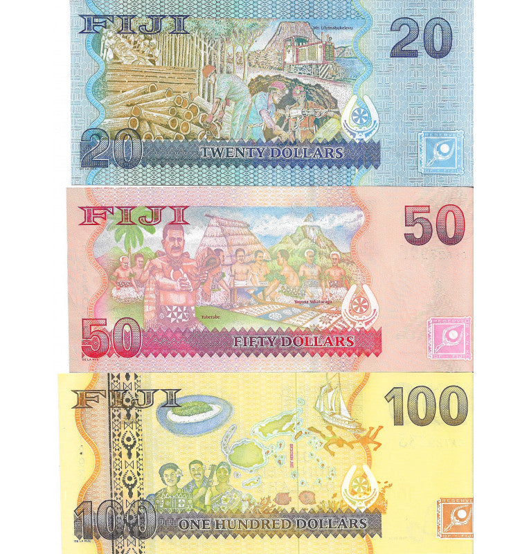 Fiyi set de 6 billetes 2,5,10,20,50,100 Dólares