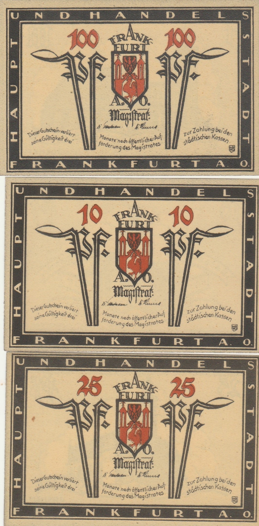 Frankfurta Set 3 Notgelds