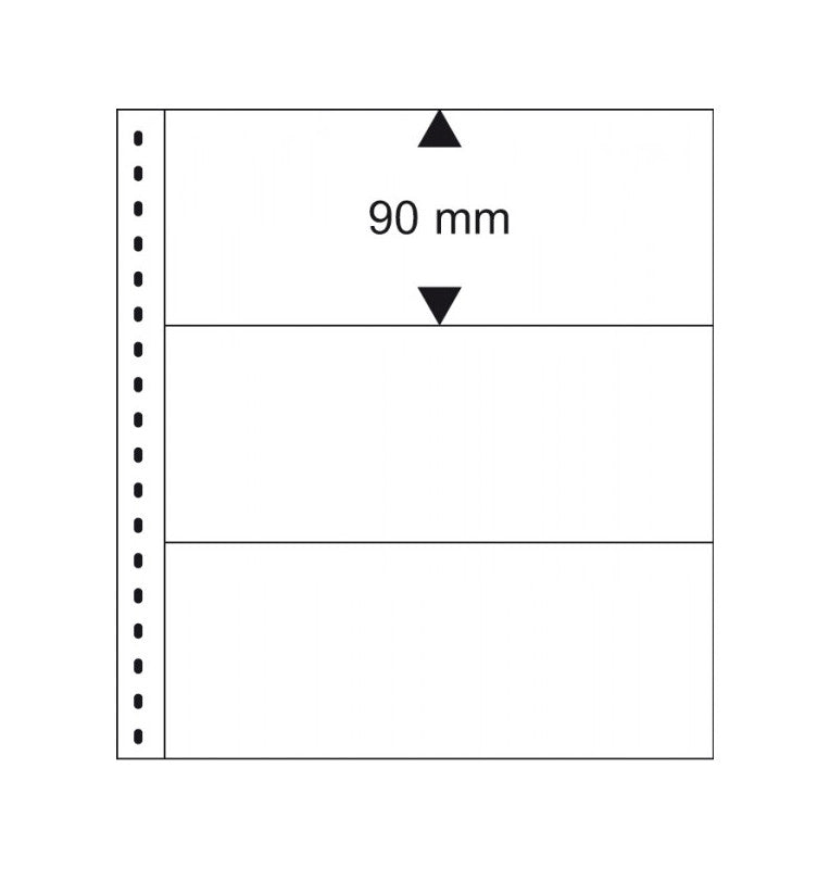 Linder 3-pocket clear pouch (240 x 90 mm) with black insert. Pack of 10.