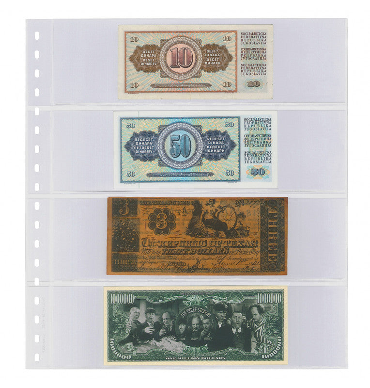 Linder 4-pocket clear pouch (240 x 65 mm) with white separator sheet. Pack of 10.