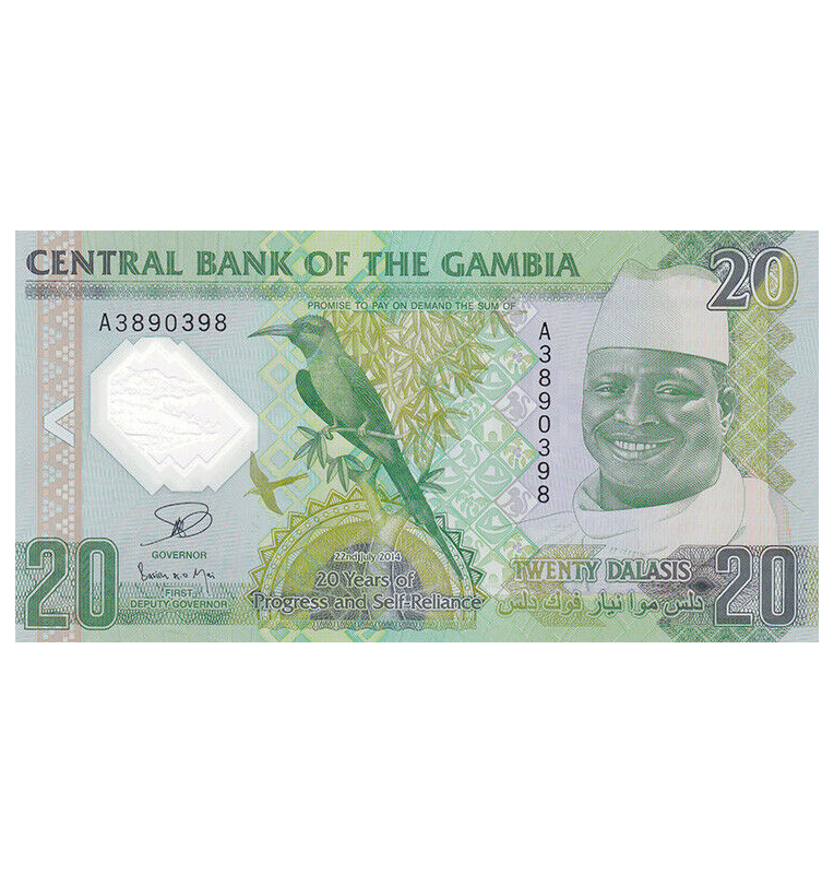 Gambia 20 Dalasis 2014 Pick 30 Commemorative Polymer