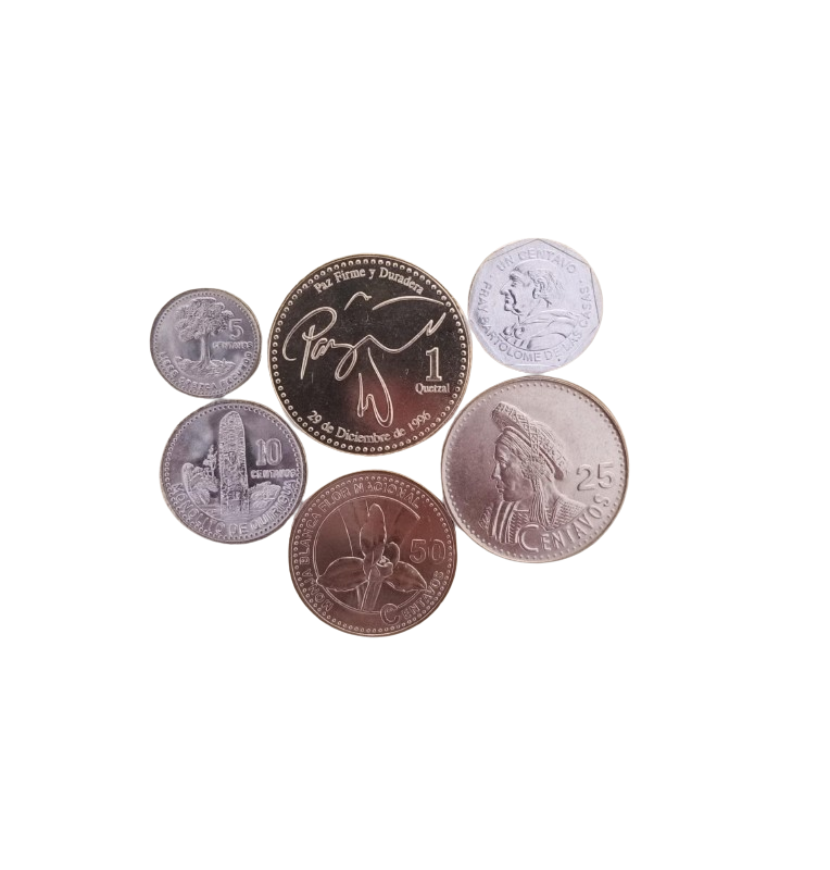 Guatemala set of 6 coins 1, 5, 10, 25, 50 Centavos 1 Quetzal 1981-2010