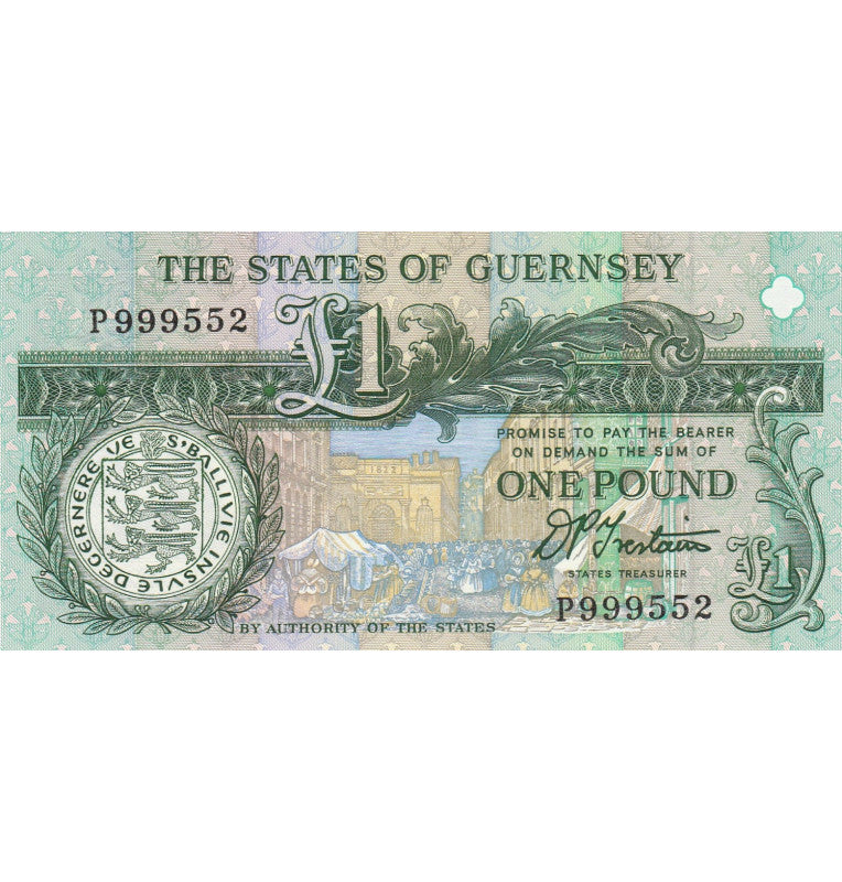 Guernsey 1 libra 1980-1989 Pick 48b