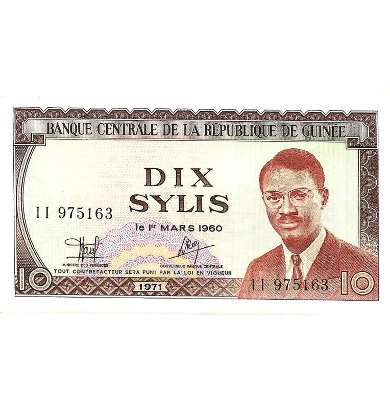 Guinea 10 Sylis 1960 Pick 16. Tiene manchas