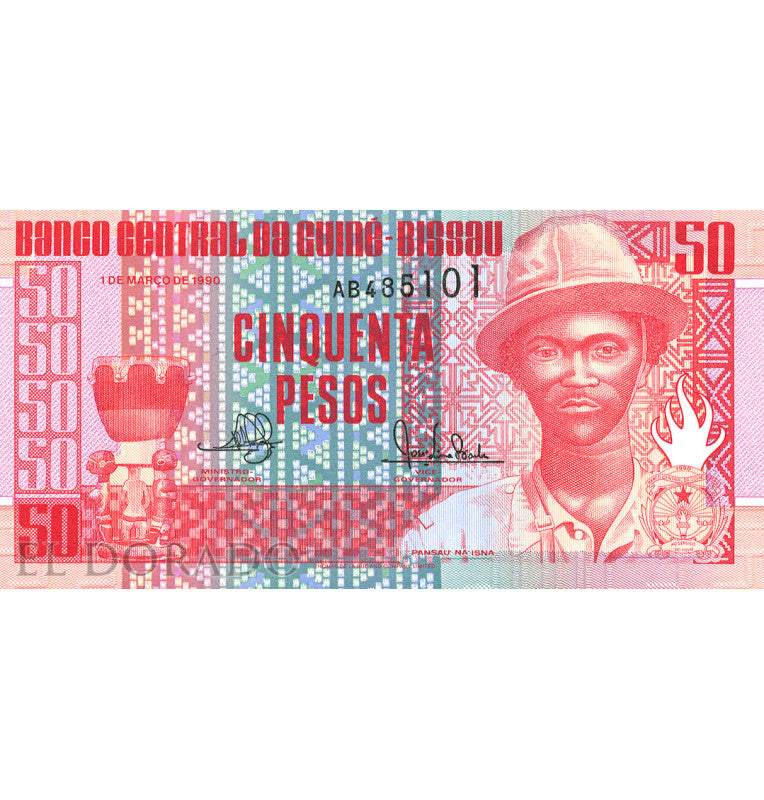 Guinea Bissau 50 Pesos 1990 Pick 10